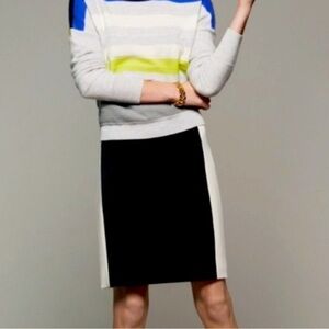 Diane von Furstenberg Black Ecru Colorblock Ulyssa Pencil Skirt
